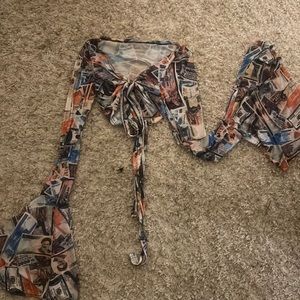 Currency Criss cross top